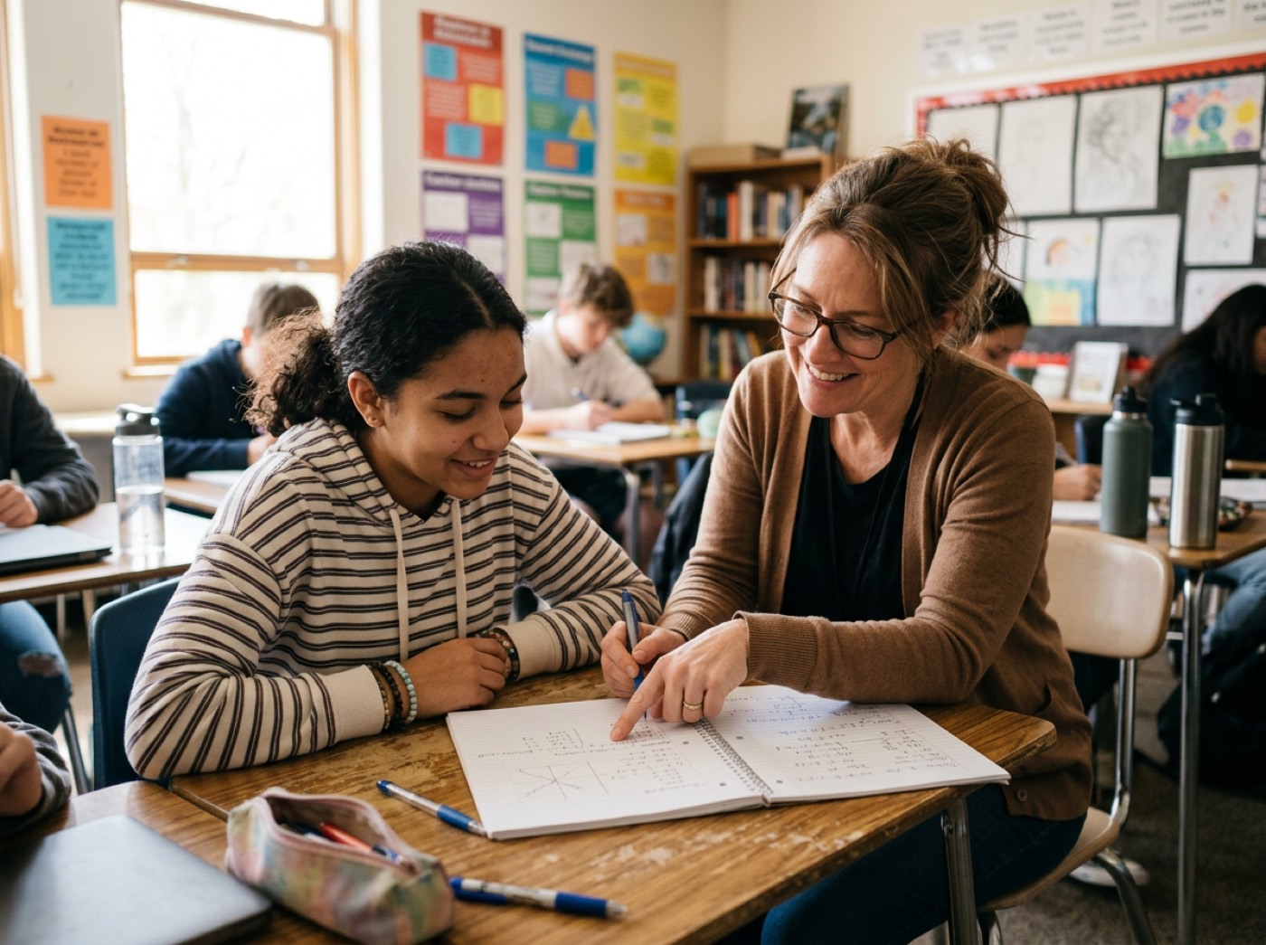 An AVRO teacher working one-on-one with a student