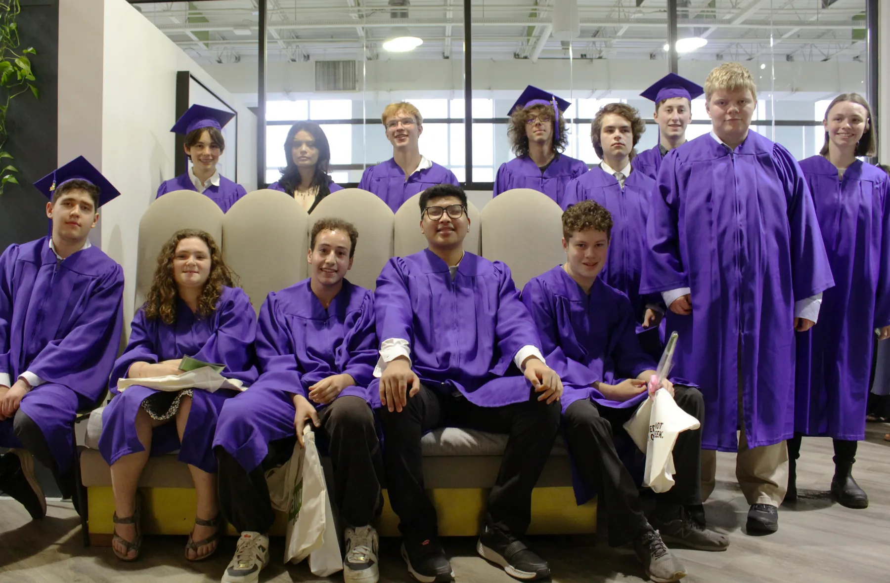 AVRO Academy students celebrating together on graduation day