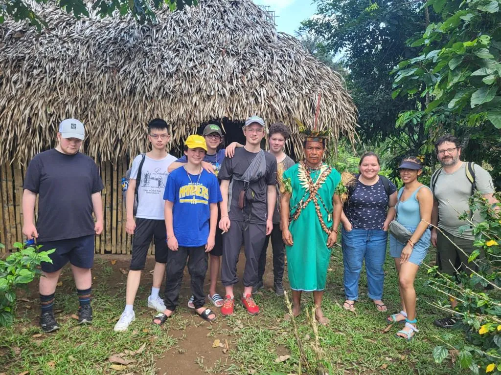 AVRO Academy students with a local guide during an international travel program